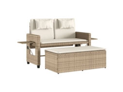 Garden Bench, Garden Benches Vidaxl Bege Rattan / Vime (n/a)
