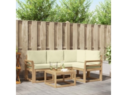 Vidaxl Conjunto De Sofás Para Exterior 5 Unid. Branco E Creme