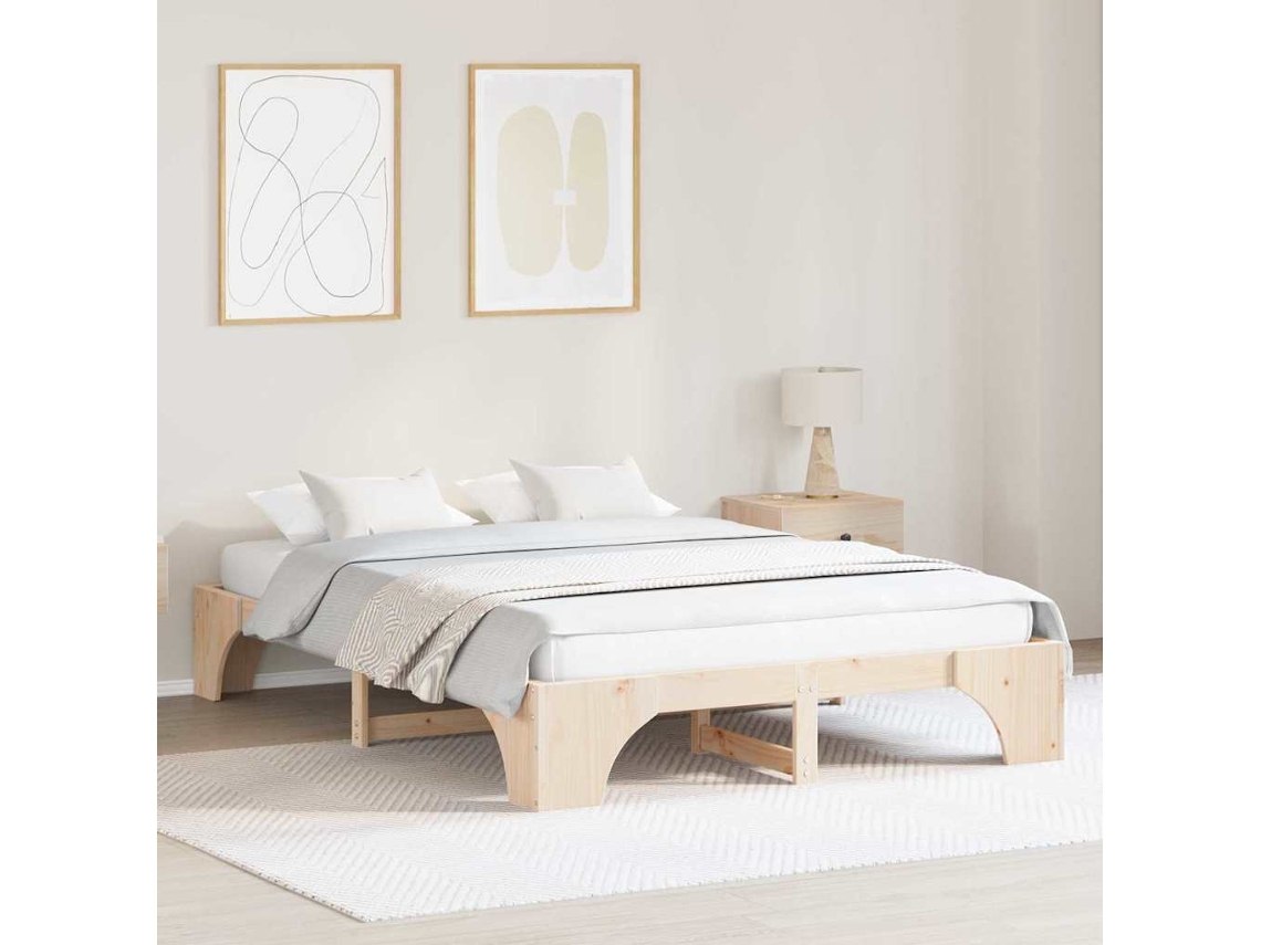 Vidaxl Estrutura Da Cama Natural 150 X 200 Cm