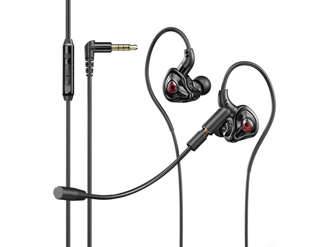 Fones De Ouvido Com Fio E Cancelamento Ruído Controle Embutido 3, 5mm