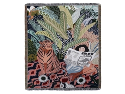 1 Peça 160x130cm Malha Tigre E Mulher Xadrez Xadrez Decorado-aquaforge