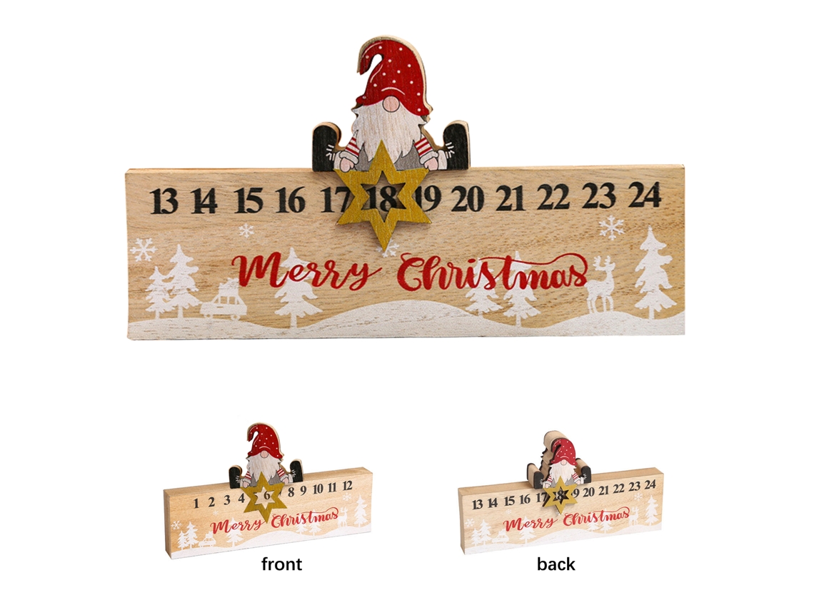 Laxiscreed Calendário De Natal De Dupla Face Para Idosos Com Contagem Decrescente De 24 Dias