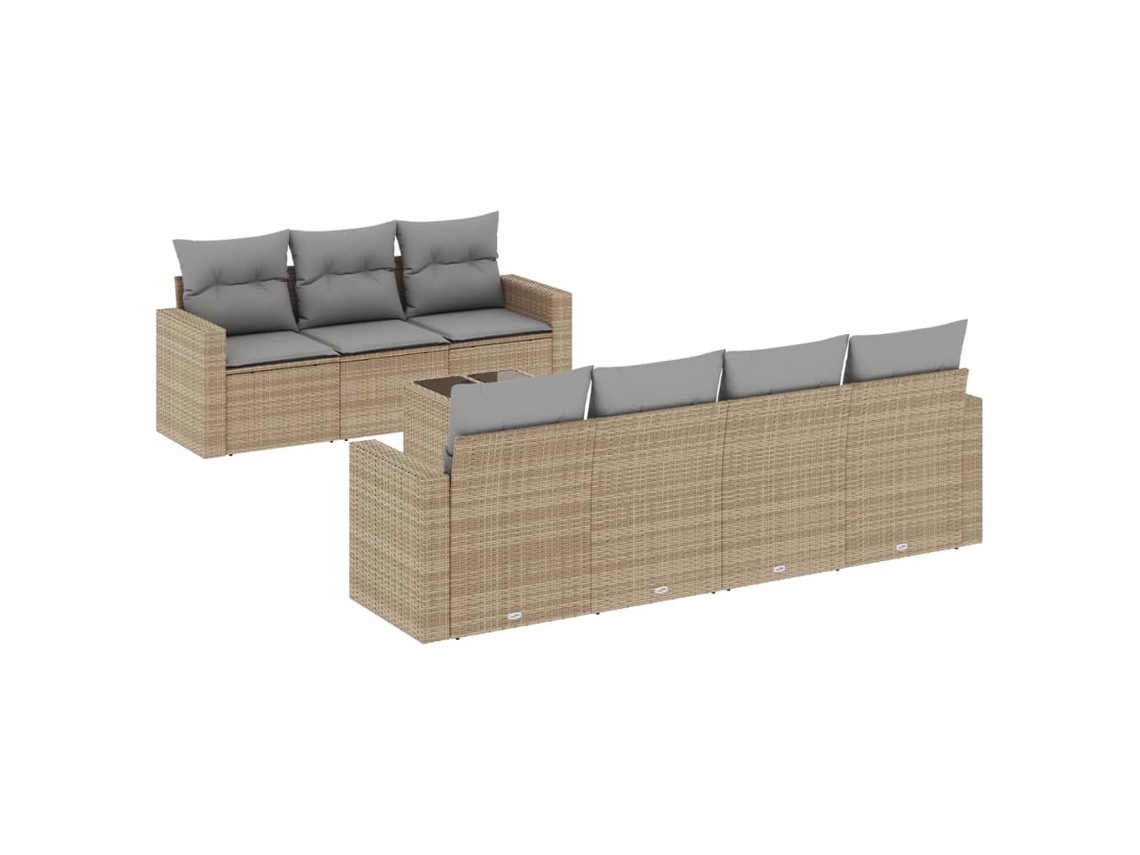 Garden Sofa Set, Garden Sofa Sets Vidaxl Bege Rattan / Vime (n/a)
