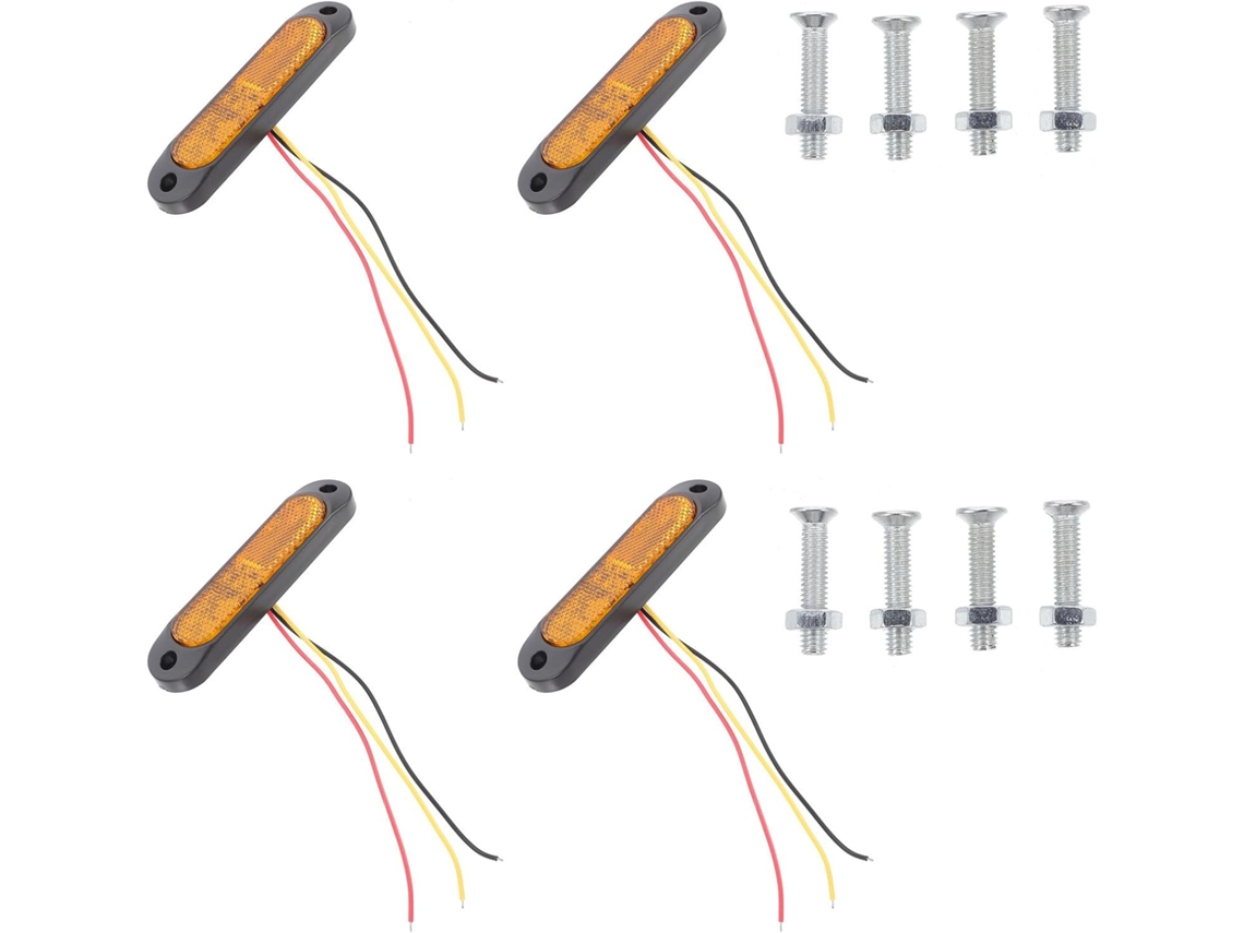 Conjunto De 4 Luzes Advertência Led Amarelas Angoily Para Reboques E Autocaravanas, Super Brilhantes, Com Melhor