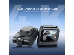 Sem Cartão-4k + 1080p Hd Lente Dupla Car Dash Cam Ecrã Lcd De 2,4 Polegadas Gravador De Condução Frontal E Traseira Hdr Bluetooth Adas Aviso Wifi