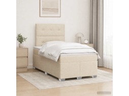 Vidaxl Cama Box Spring Com Colchão Creme 120 X 200 Cm Tecido