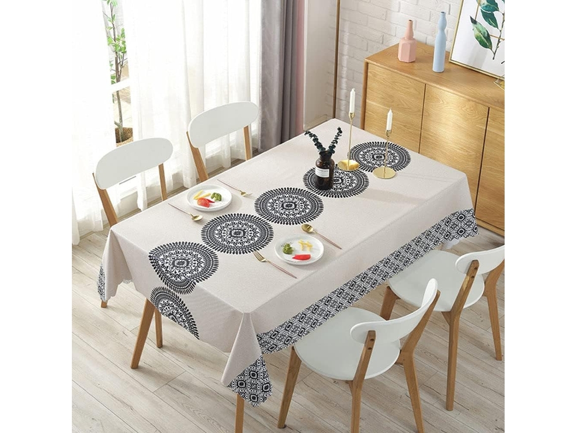 Toalha De Mesa Retangular/redonda Em Pvc, Resistente A Óleo.