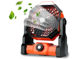 Ventilador De Acampamento Portátil Recarregável Com Lanterna Led Zeuxo (laranja)
