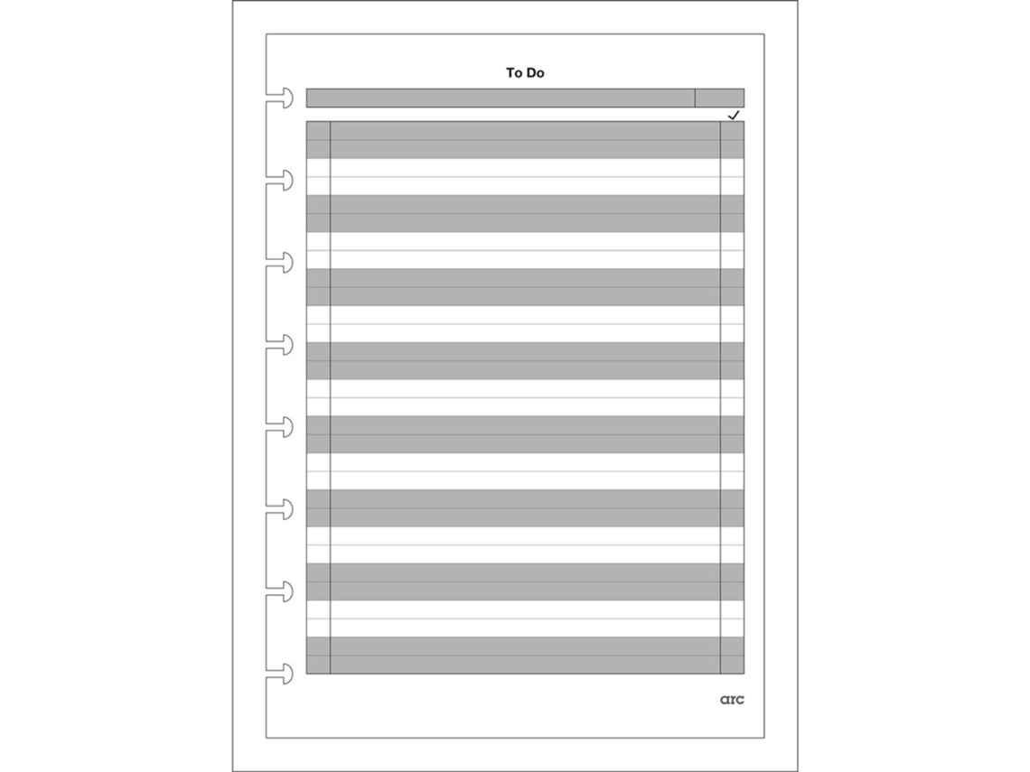 Recarga para Arc Caderno Inteligente To Do M BY STAPLES A5, 50 Folhas, Branco e Cinzento