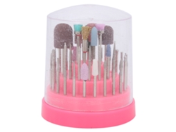 Conjunto de 45 brocas para unhas, ferramenta de manicure para polir e lixar em casa ou no salão (rosa)