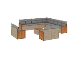 Garden Sofa Set, Garden Sofa Sets Vidaxl Bege Rattan / Vime (n/a)
