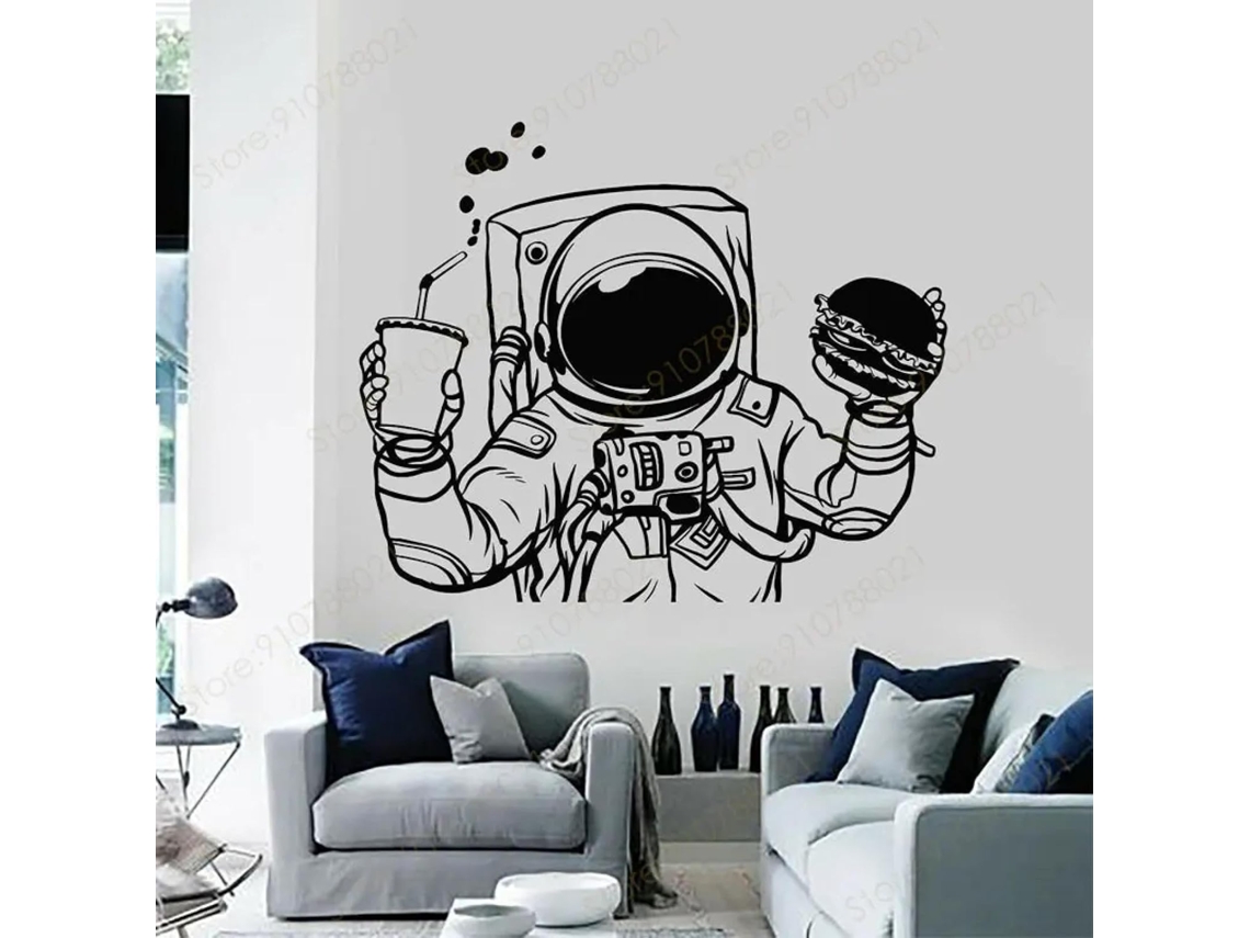 Adesivos Murais Decorativos Para Quarto De Criança, Quarto De Garçon, Salão Ou Quarto À Coucher: Hambúrgueres, Astronautas, Fast-food, Etc.