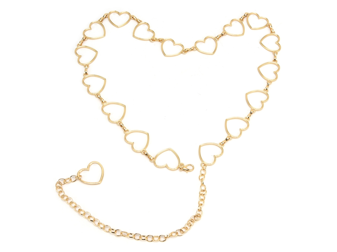 Cinto De Cadeia De Metal Com Pedras Brilhantes Dourado Sem Alergia Para Shorts, Trajes, Camisas E Vestidos
