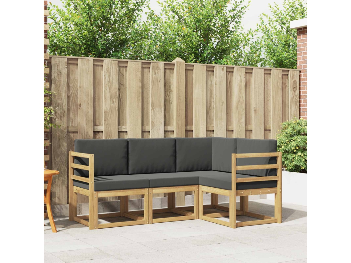 Vidaxl Conjunto De Sofás Para Exterior 4 Unid. Branco E Antracite