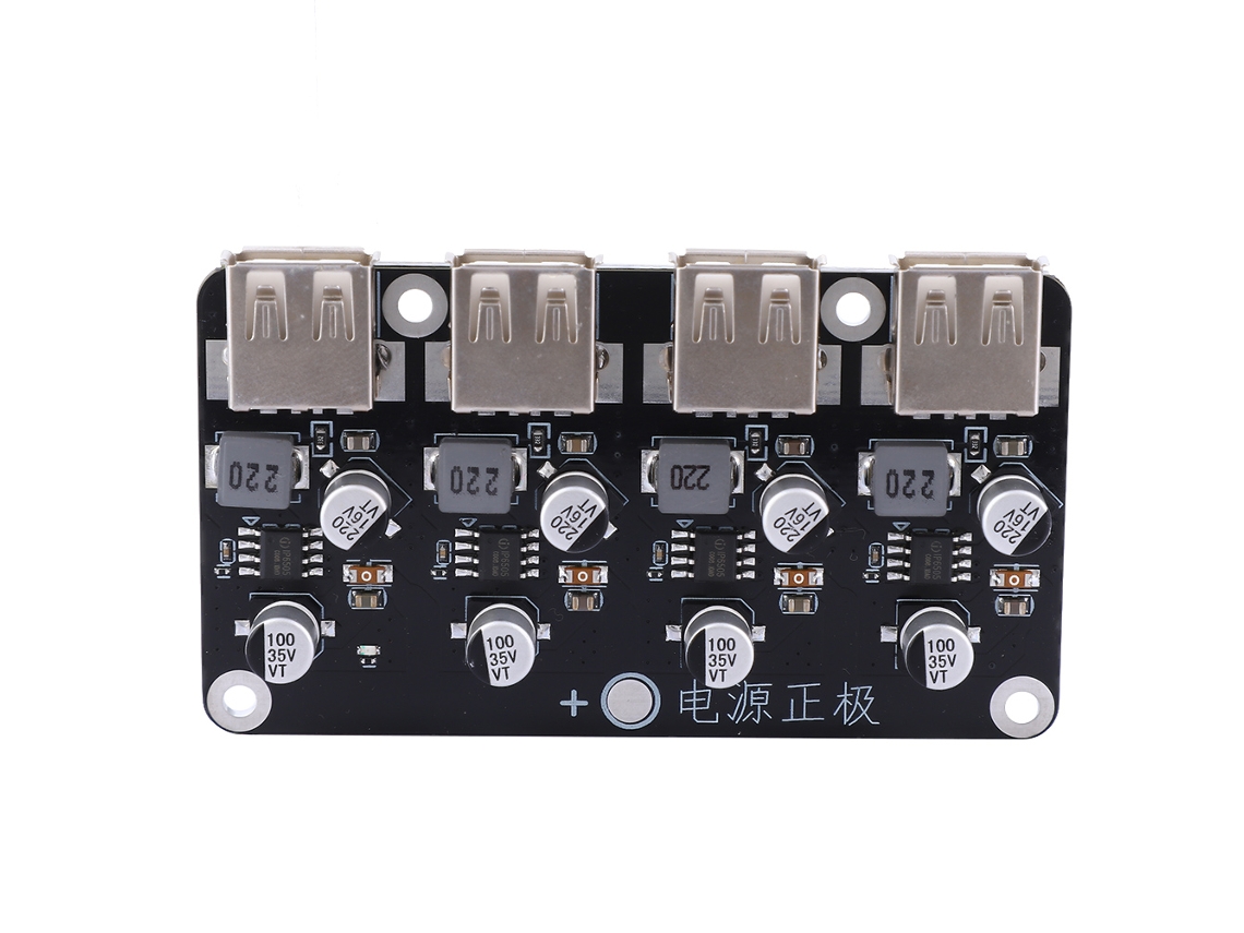 Módulo de carga rápida 4 canais 12V 24V placa de carga para telefone 4.5~32V USB