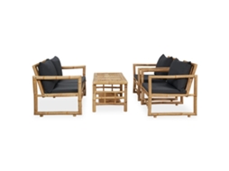 Maison Exclusive - 4 Pcs Conjunto Lounge P/ Jardim Com Almofadões Bambu