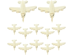 Tachinhas em formato Upkoch Avião, Liga Gold Zinco, 12 unidades, fáceis de usar e funcionais para mesa.