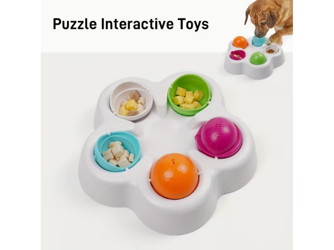 Bola Giratória Interativa para Cães, Brinquedo de Quebra cabeça, Tigela para Animais de Estimação AQUAFORGE