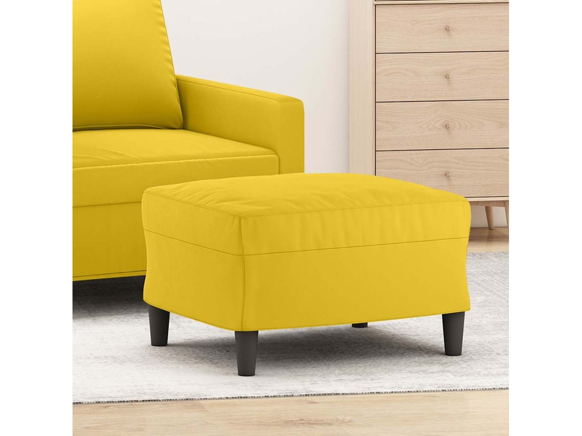 Vidaxl Apoio De Pés 60x50x41 Cm Veludo Amarelo