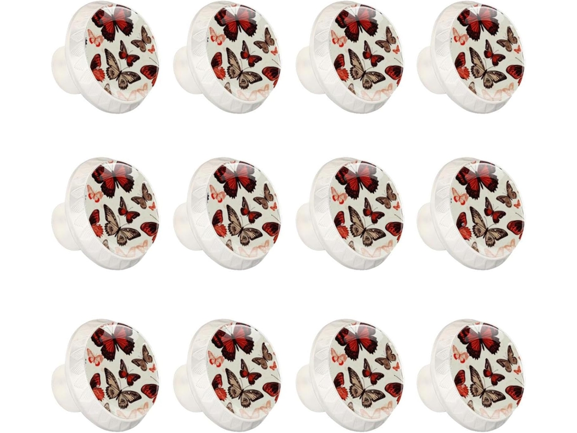 Puxadores Redondos Para Armários De Cozinha, Puxadores Para Armários E Gavetas, 12 Peças, Ilustração Abstrata Moderna De