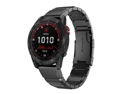 Garmin Fenix 7 Solar 22 Mm Aço Inoxidável Pulseira Tartaruga Preta.
