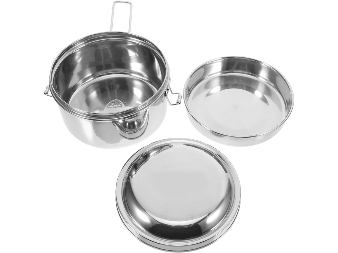 Marmita Bento Magiclulu De Aço Inoxidável Com Dupla Camada À Prova Vazamentos, Portátil E Própria Para Micro Ondas