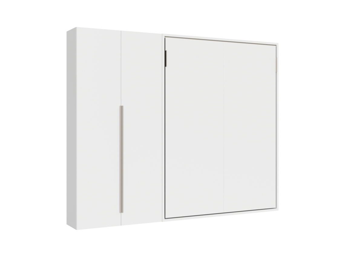 Cama Francesa Dobrável Vertical Versia Sofà 140 Com Guarda-roupa Esquerdo Branco De 2 Portas