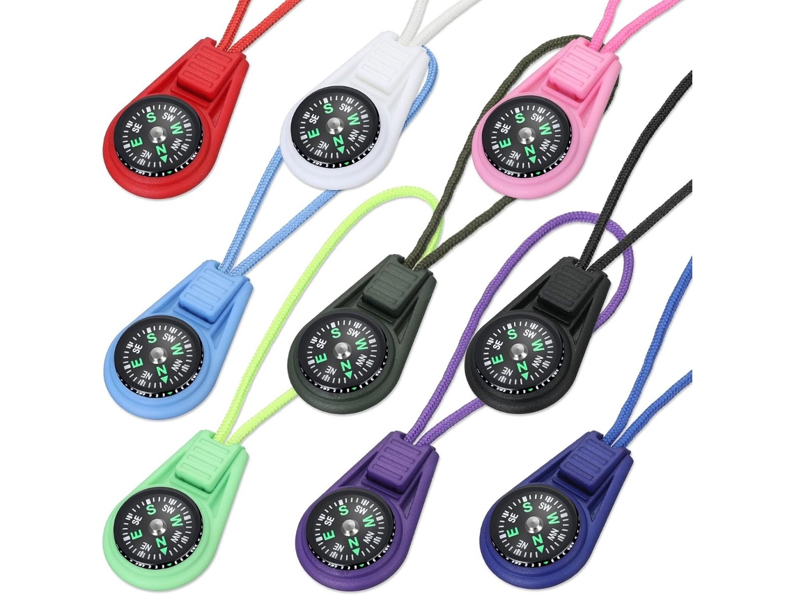 Mini Bússola com Cordão, portátil, para uso externo, chaveiro, infantil BRILVIBERA