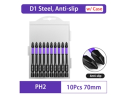 Conjunto De Bits Ph2 Antiderrapantes Aprimorados Para Parafusadeira Impacto, Magnéticos Phillips Chave Fenda E Furadeira. -aquaforge