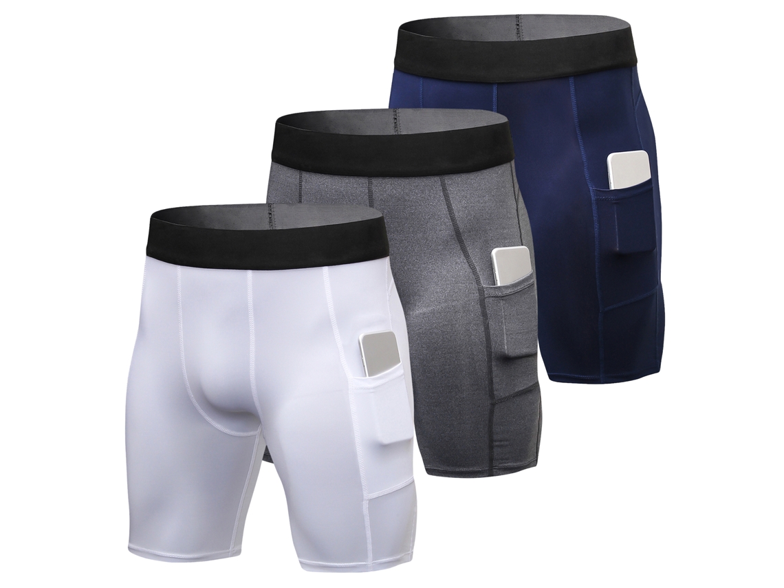 3 calcinhas de esporte para homem com bolso para treino e academia