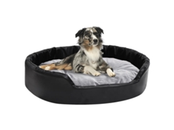 Vidaxl Ninho P/ Cães 90x79x20 Cm Pelúcia/couro Artificial Preto/cinza