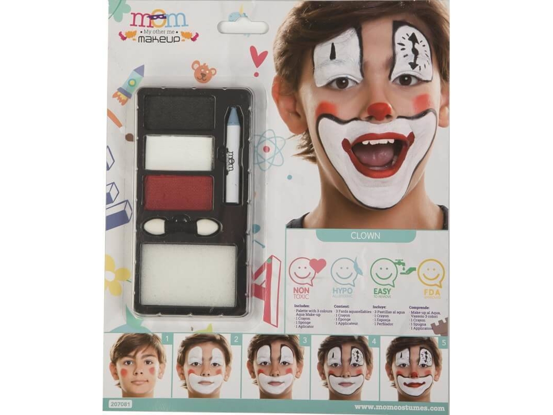 Kit De Maquilhagem De Palhaço - My Other Me Fun Company, Sl - Criança - Não Tóxico - Hipoalergénico - A Partir Dos 3 Anos
