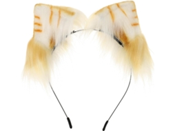 Tiara Com Orelhas De Gato Laranja E Branca, Acessório De Cabelo Para Cosplay E Festas, Tiara Leve.