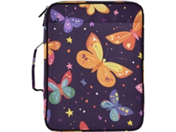 Pasta Sanfonada Expansível Com Estampa De Borboleta Fofa, Roxa, Com 3 Argolas E 7 Bolsos, Ideal Escola, Escritório