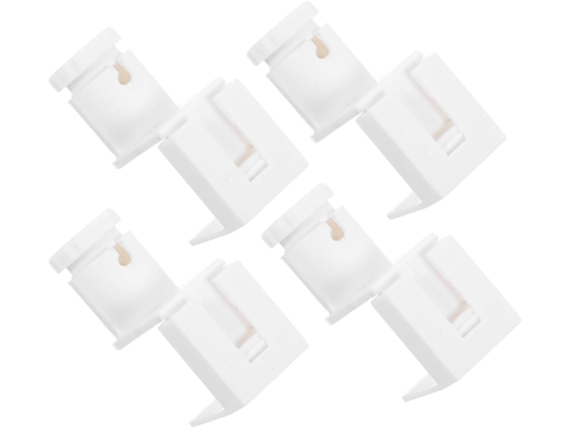 Conjunto De 4 Peças Acessórios Para Persianas Plissadas E Romanas Em Plástico Branco, Sem Necessidade De Furar, Para