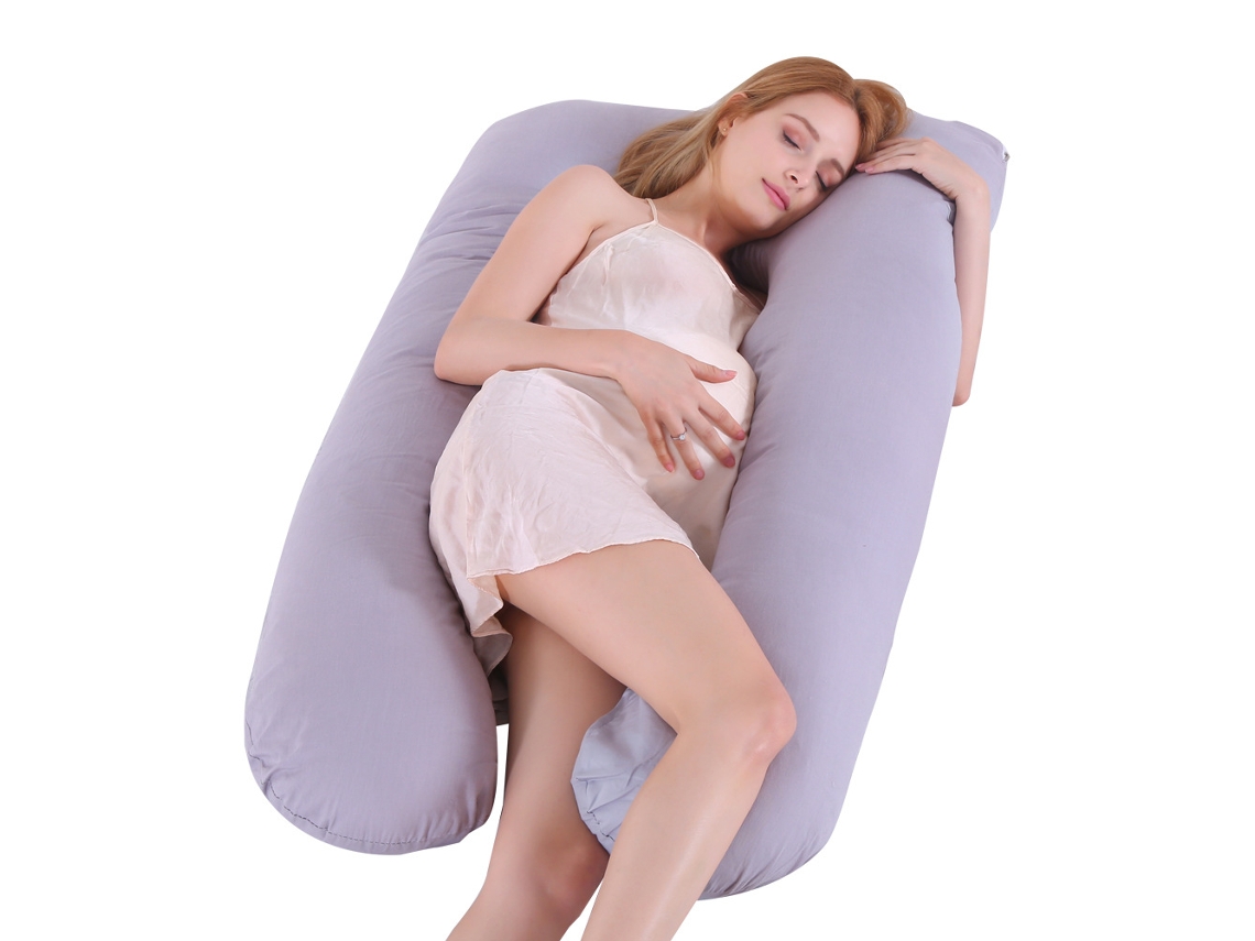 Almofada para Grávidas, Travesseiro de Dormir para Gestantes, Alívio Dor no Corpo Durante a Gravidez SPQMENT (130x70cm cinza)
