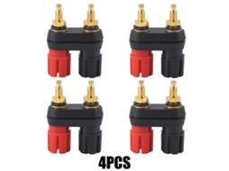 Terminales de conexión para amplificador de 2 vías, conector banana, negro/rojo, 4 unidades | S/MARCA