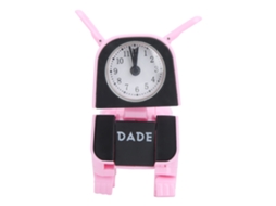 Mali relógio Despertador Infantil Cute Dog Rosa com Design Transformável e Articulações Flexíveis