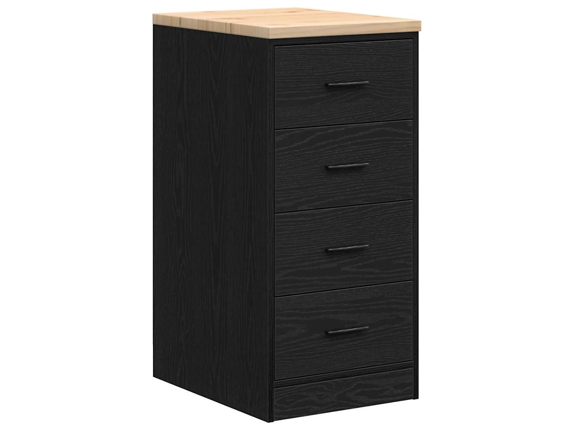 Armário De Arrumação Da Garagem Vidaxl Preto Madeira De Pinho (40x51x85 Cm)
