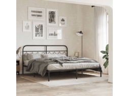 Vidaxl Estrutura De Cama Com Cabeceira 193x203 Cm Metal Preto