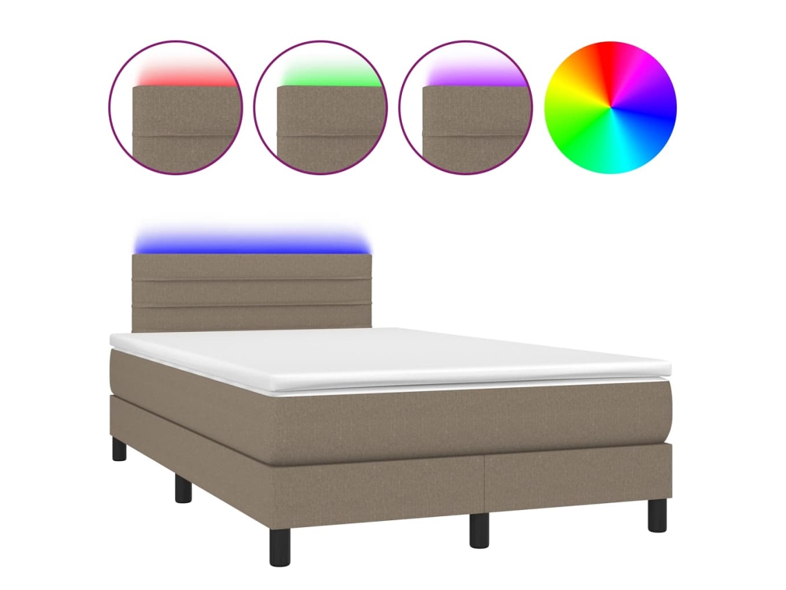 Box Spring Bed, Box Spring Beds Vidaxl Cinzento-acastanhado Tecido (120 X 200 Cm)