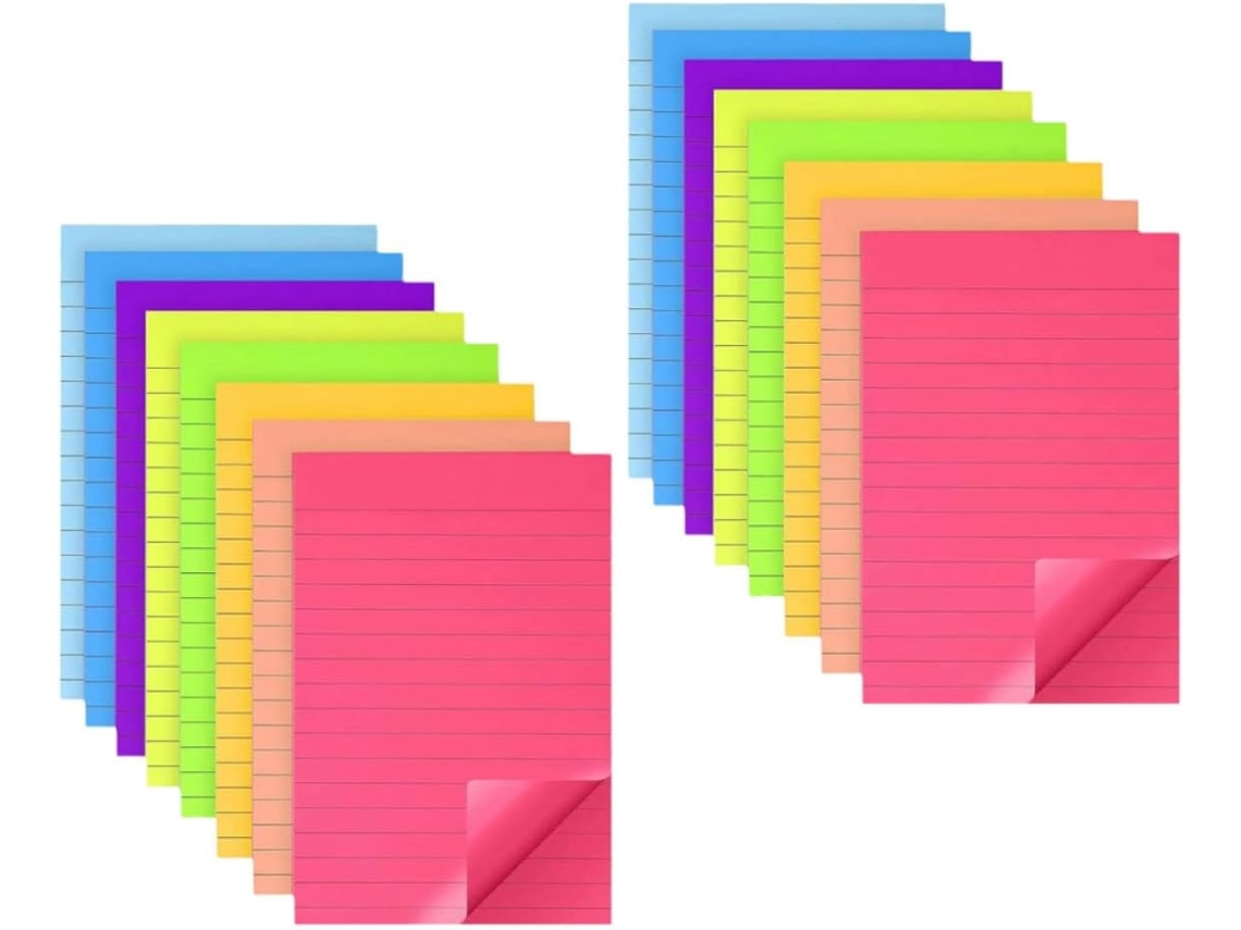 Lote De 16 Blocos-notas Autocolantes Pequenos Formatos Em Papel Lignes, Pour Prize De Notes Et Rappels L'école