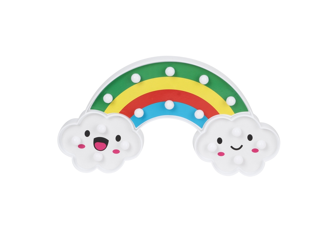 Luz Noturna LED em Forma de Nuvem com Arco-íris para Decoração e Iluminação de Quarto