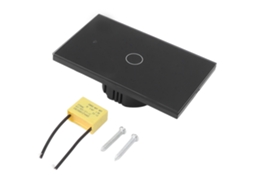 Interruptor Inteligente de 1 Gang Wifi Controle Remoto Touch Universal Tuya Preto
