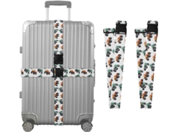 Conjunto De 2 Cintas Bagagem Laranja Com Estampa Caminhão Para Malas, Cintas De Viagem, Acessórios Para Cintos, Conector