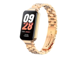 Bracelete para Redmi Band 2 / Xiaomi Smart Band 8 Active XIAOMOYU em metal ouro rosa com três contas
