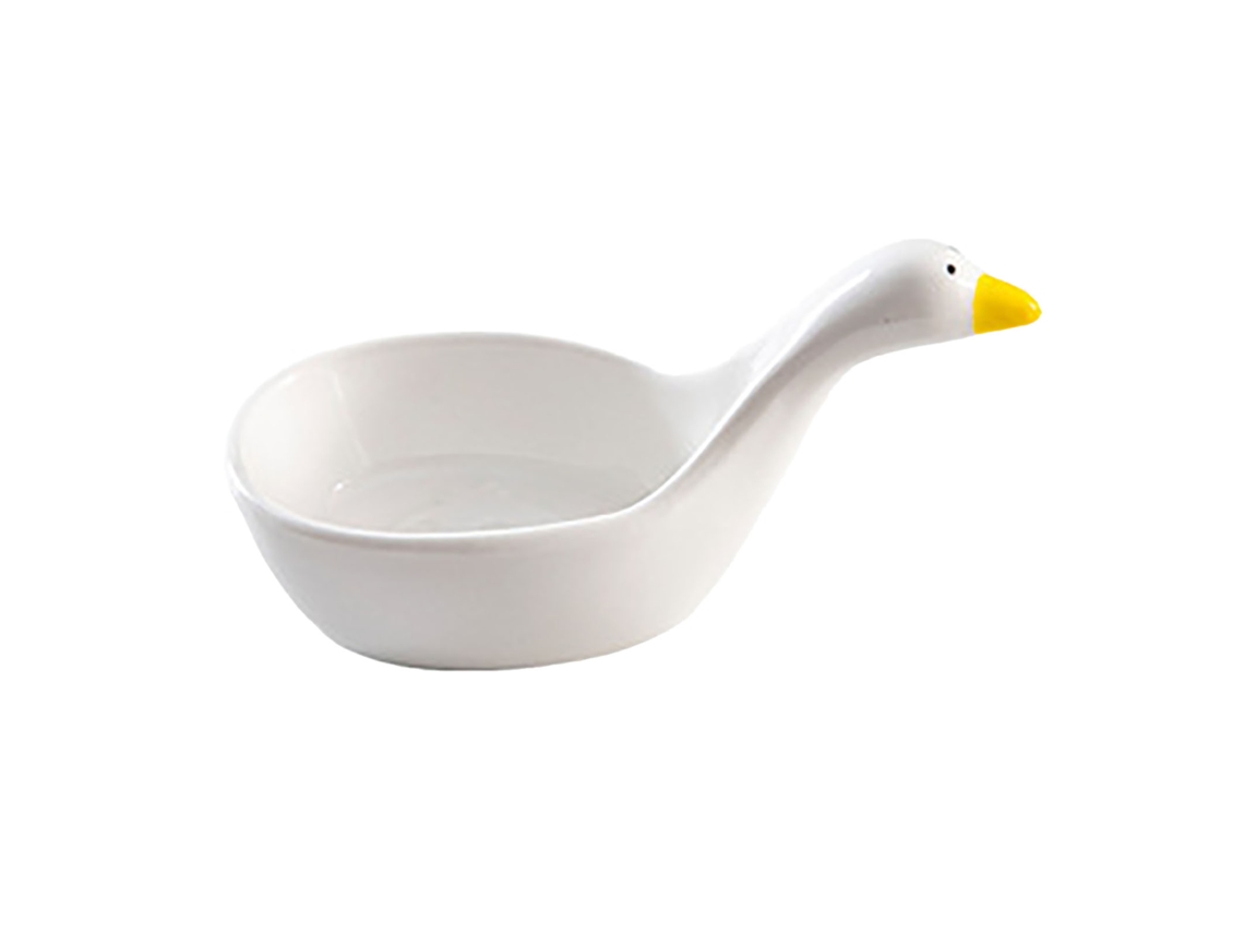 Prato de Molho de Cerâmica com Rilieve de Cisne | S/MARCA