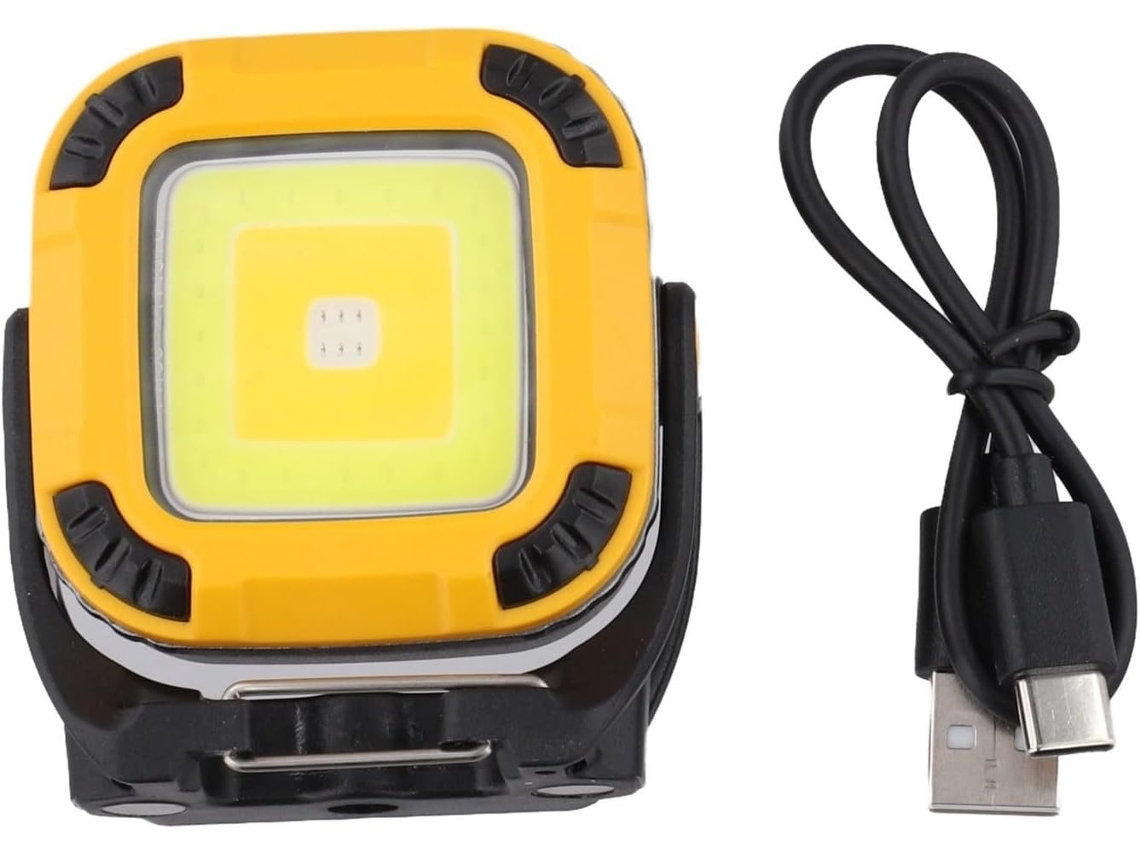 Lanterna De Trabalho Led Recarregável 1200mah Com Base Magnética E