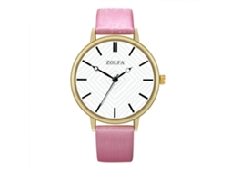 Reloj De Pulsera De Cuarzo Para Hombre Y Mujer Con Dial Redondo (rojo Rosa)