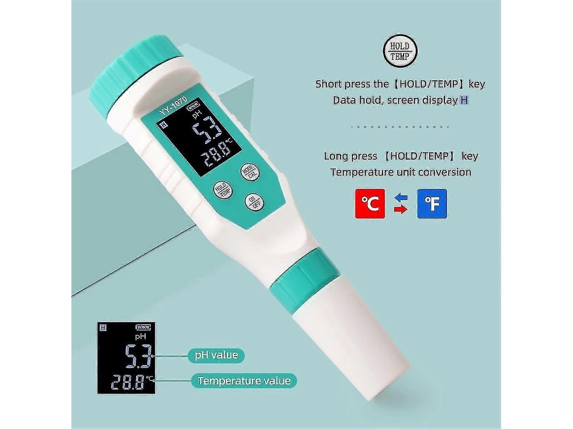 Medidor De Ph/cloro Livre/orp/ec/tds/sal/temperatura Para Piscinas - Wellngs - 7 Em 1 - À Prova D'água Ip67